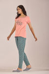 Sweet Moon Knit Cotton Pyjama Set - Grey Lightpeach — thumbnail 3